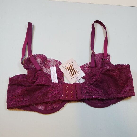 Savage X Fenty Chantilly Cascade Unlined Balconette Women Size 38 D NWT Lace - Picture 4 of 11